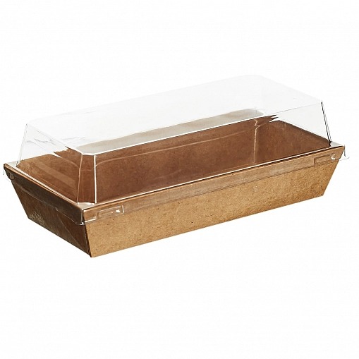 Контейнер бумажный Ant Box Kraft с крышкой 300мл. (70x170x68)/600