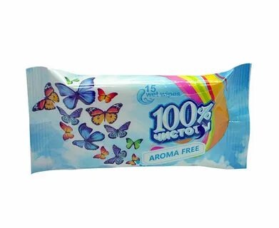 Салфетки влажные 100% чистоты в ассортименте 15 шт./140
