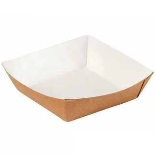 Контейнер лоток картонный крафт, 450 мл. 110х110х35мм./1200