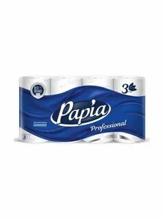 Бумага туалетная Papia Professional, 3 слоя, на втулке 8/56