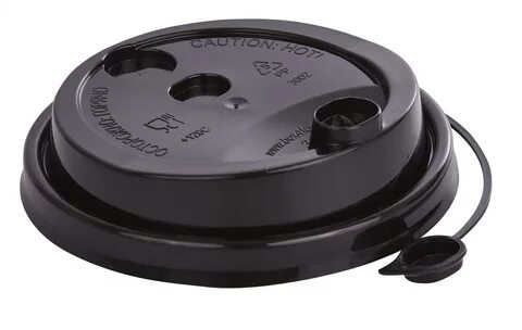 Крышка для стакана, д90, с пробивным слотом, черная, ВЗЛП 50/1000