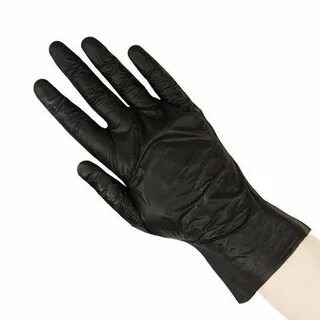 Перчатки термоэластопласт TPE, неопудренные М, черные 100/30