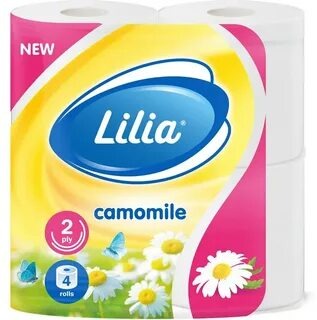 Бумага туалетная "ЛИЛИЯ РОМАШКА" 2 слоя, белая, целлюлоза 4 шт/12