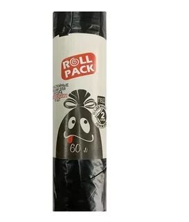 Мешок для мусора 60 л, 5 мкр,чёрный "РОЛЛ ПАК" ПВД 20шт/рул./70