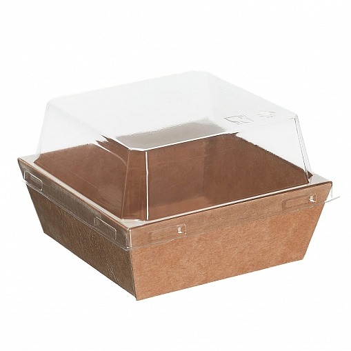 Контейнер бумажный Ant Box Kraft с крышкой 250мл.(80x80x68)/1000